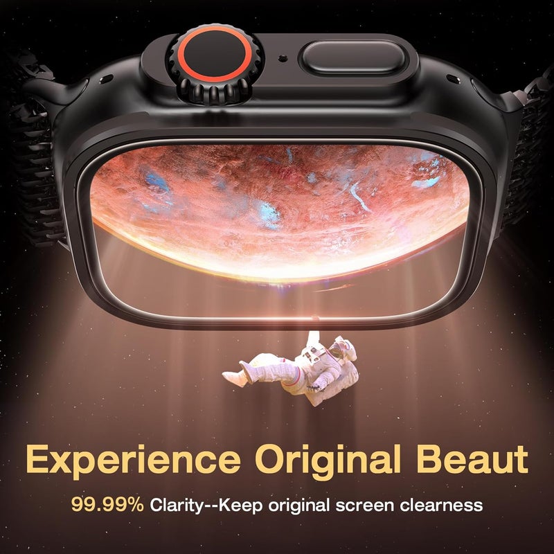 EGV 3 Pack for Apple Watch Ultra 3/Ultra 2/Ultra Screen Protector 49mm [Upgrade][Military Grade Protection] Top 9H+ HD Tempered Glass for iWatch Ultra 49mm with Auto-alignment Installation Frame - Image 4